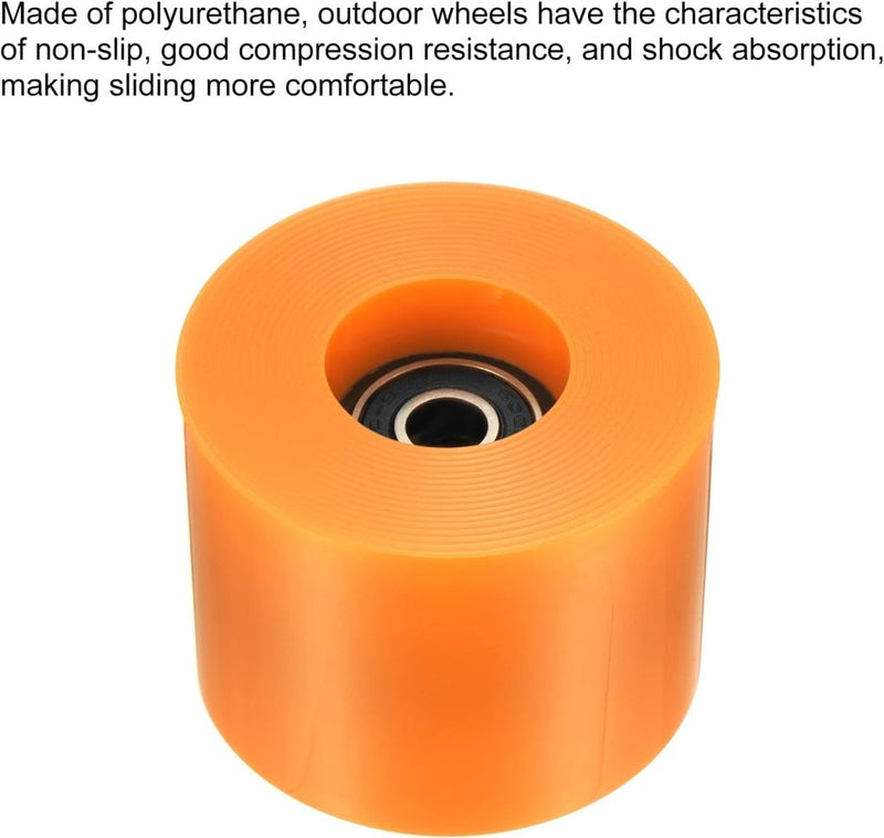 Laad afbeelding in Galerijviewer, PATIKIL 60mm Longboard Wielen met Lagers ABEC-9, 4 Pack Straat Wielen voor Skateboards Cruiser Wiel Vervanging 80A, Oranje Zwart - happygetfit.com
