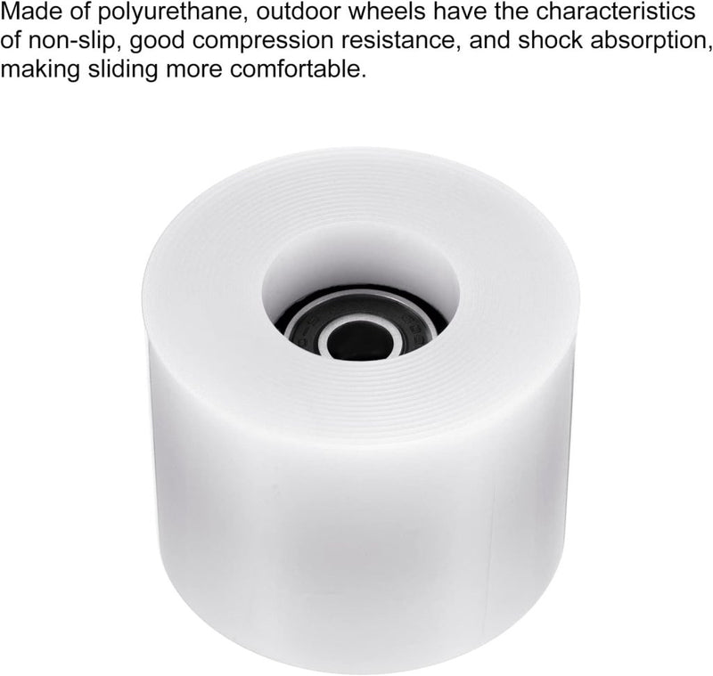 Laad afbeelding in Galerijviewer, PATIKIL 60mm Longboard Wielen met Lagers ABEC-9, 4 Pack Straat Wielen voor Skateboards Cruiser Wiel Vervanging 80A, Wit Zwart - happygetfit.com
