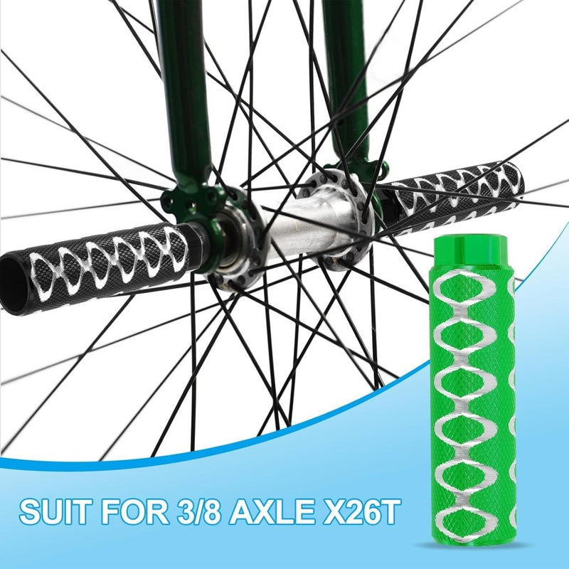 Load image into Gallery viewer, PATIKIL Aluminiumlegering O-vorm fiets haringen fit 3/8 "assen, anti-slip lood voet fiets haringen achterbank staat voor BMX mountainbike fietsen achterste stuntharingen, groen - happygetfit.com
