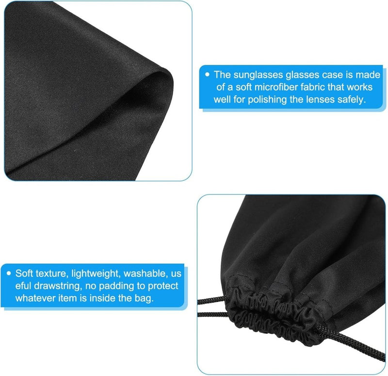 Laad afbeelding in Galerijviewer, PATIKIL Brillentas, skimasker, tas, beschermende opbergtas van zachte microvezel, met trekkoord voor sneeuwbril, camera, Zwart, 24cm x 14cm/ 9.45-inch x 5.51-inch (L*W) - happygetfit.com
