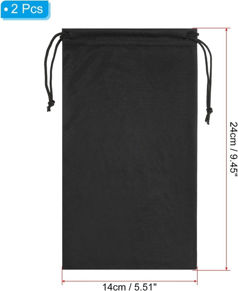 Laad afbeelding in Galerijviewer, PATIKIL Brillentas, skimasker, tas, beschermende opbergtas van zachte microvezel, met trekkoord voor sneeuwbril, camera, Zwart, 24cm x 14cm/ 9.45-inch x 5.51-inch (L*W) - happygetfit.com
