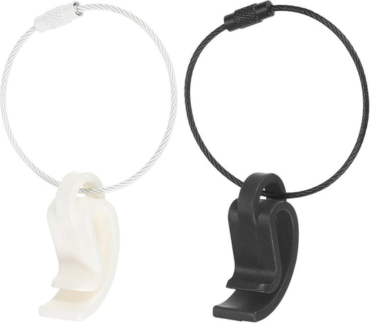 PATIKIL Flying Disc Clip met draadkabel, 2 stuks Sport Disk Hanger Haakhouder voor het Dragen Organiseren, Wit Zwart - happygetfit.com