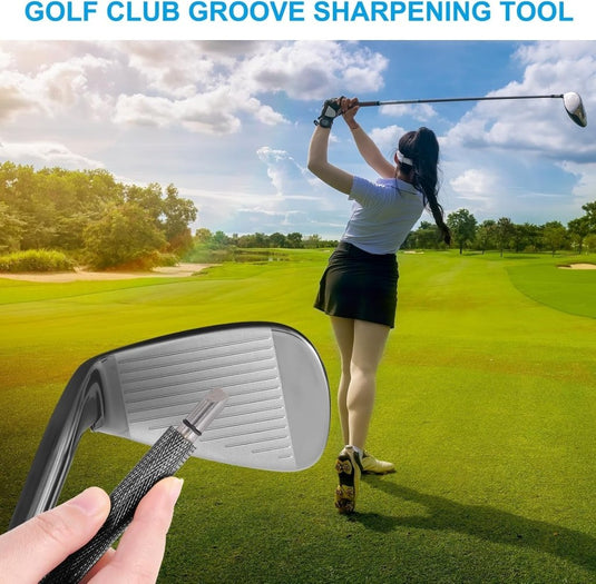 PATIKIL Golfclub groefslijper, golfclubslijpers re-groefgereedschap en reiniger voor mannen U & V-groeven wiggen ijzers genereren optimale rugspin, zwart - happygetfit.com
