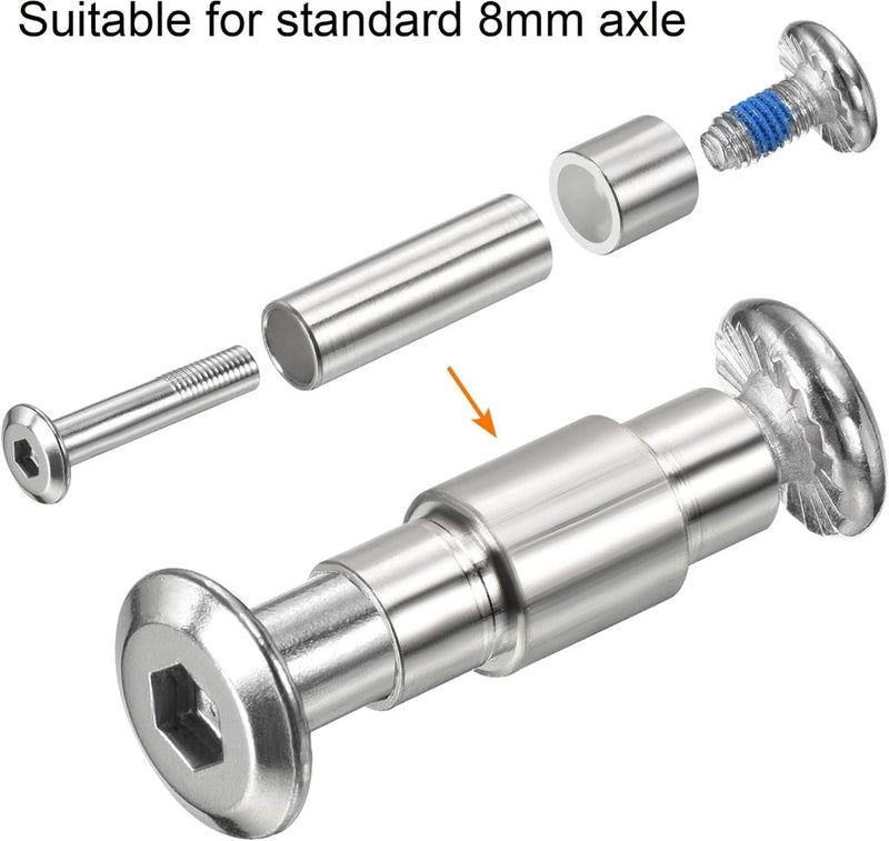 Load image into Gallery viewer, PATIKIL Inline as lager Spacers, 8 Pack Skates Speed Spacer Hardware Aluminium voor 6 mm asrol, zilver - happygetfit.com
