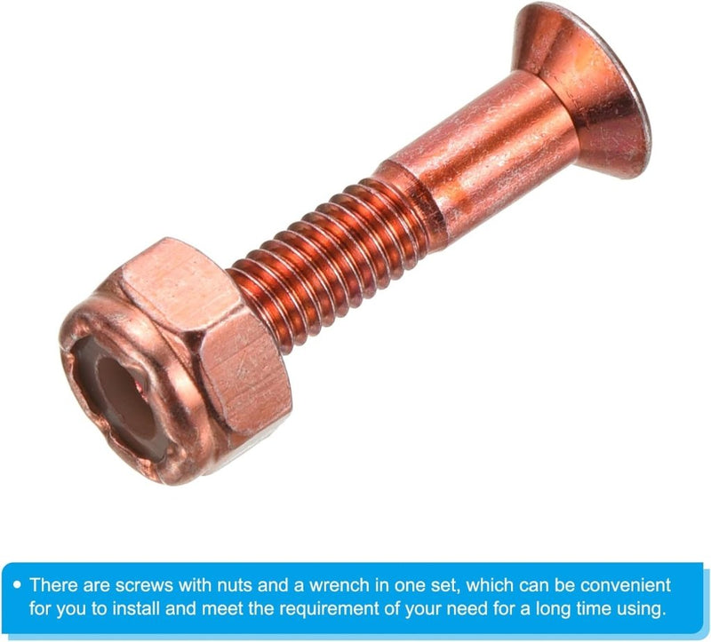Load image into Gallery viewer, PATIKIL Skateboard Hardware Kit, 1 inch Bevestigingsschroeven Hex Head Bouten Moeren Set met Sleutel voor Longboard Cruiser, Verschillende Kleuren - happygetfit.com
