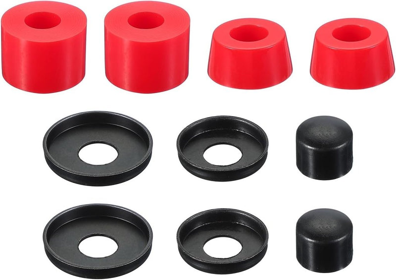 Load image into Gallery viewer, PATIKIL Skateboardbussen, 90A PU Longboard Truck Rebuild Kit Bussen Ringen Pivot Cups voor Outdoor Skateboard Onderdelen, Rood - happygetfit.com
