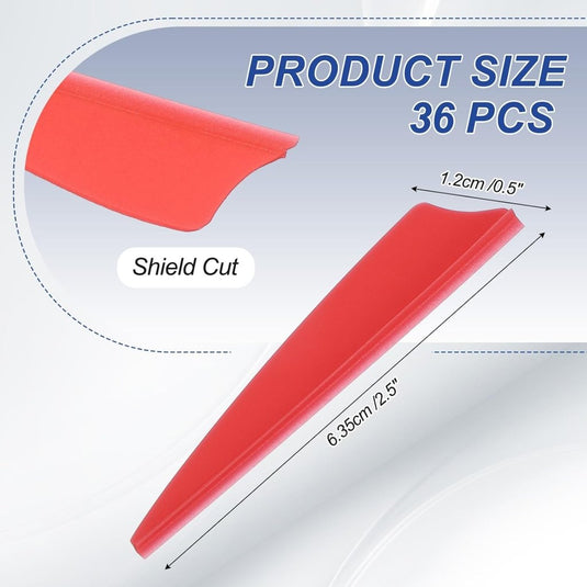 Pijlveren 36 stuks 2,5 inch van kunststof – arrow vanes – boogschieten accessoires - happygetfit.com