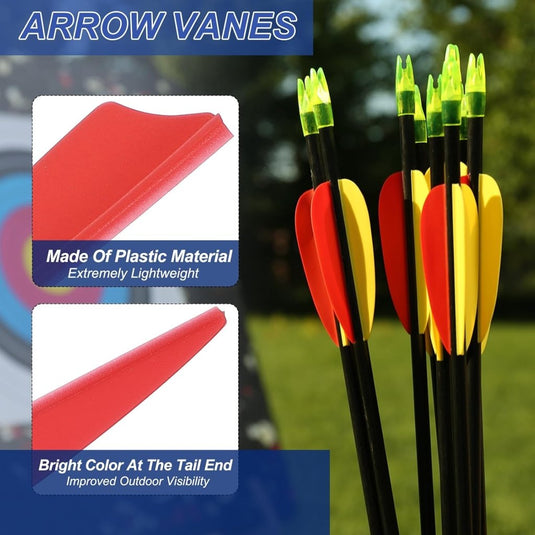 Pijlveren 36 stuks 2,5 inch van kunststof – arrow vanes – boogschieten accessoires - happygetfit.com