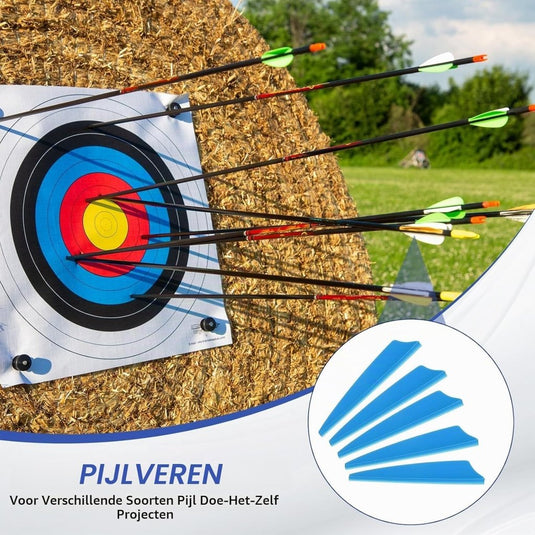 Pijlveren 36 stuks 2,5 inch van kunststof – arrow vanes – boogschieten accessoires - happygetfit.com