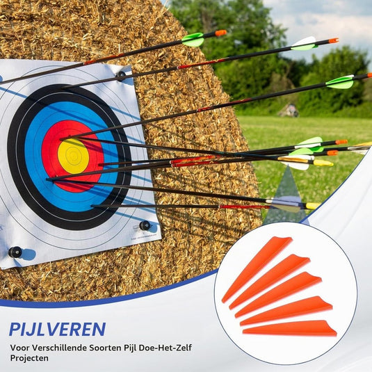 Pijlveren 36 stuks 2,5 inch van kunststof – arrow vanes – boogschieten accessoires - happygetfit.com