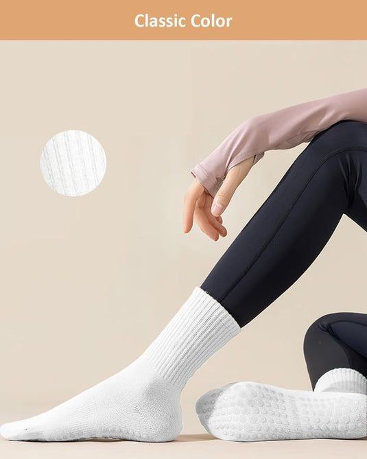 Pilates antislip sokken dames 4 paar met siliconen grip – yoga sokken – fitness sokken - happygetfit.com