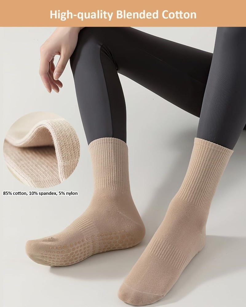 Laad afbeelding in Galerijviewer, Pilates antislip sokken dames 4 paar met siliconen grip – yoga sokken – fitness sokken - happygetfit.com
