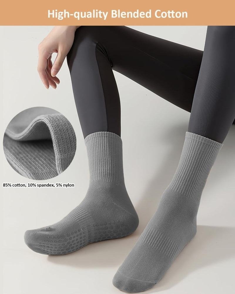 Laad afbeelding in Galerijviewer, Pilates antislip sokken dames 4 paar met siliconen grip – yoga sokken – fitness sokken - happygetfit.com
