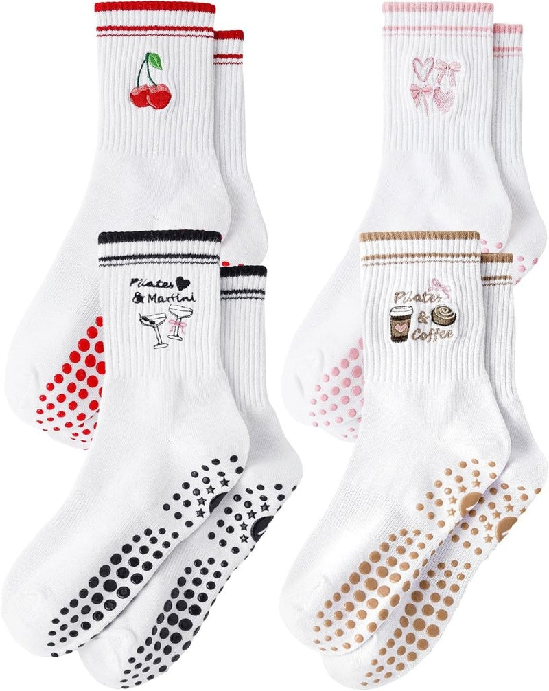 Laad afbeelding in Galerijviewer, Pilates antislip sokken dames maat 36-40 met gripnoppen – yoga sokken – fitness sokken - happygetfit.com

