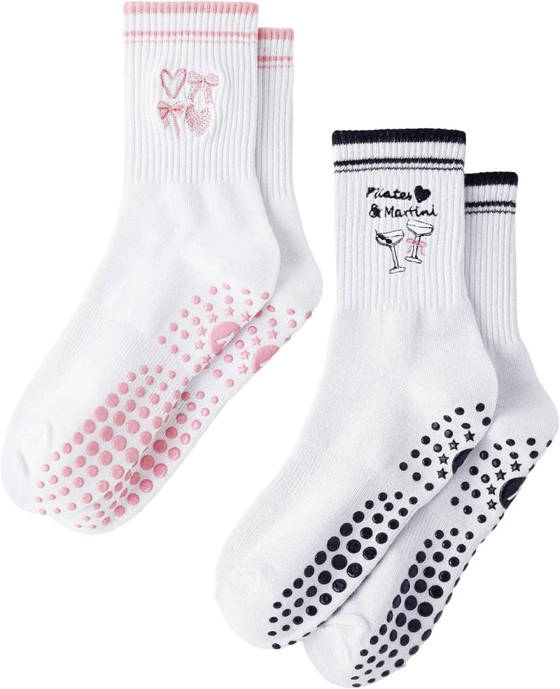 Laad afbeelding in Galerijviewer, Pilates antislip sokken dames maat 36-40 met gripnoppen – yoga sokken – fitness sokken - happygetfit.com
