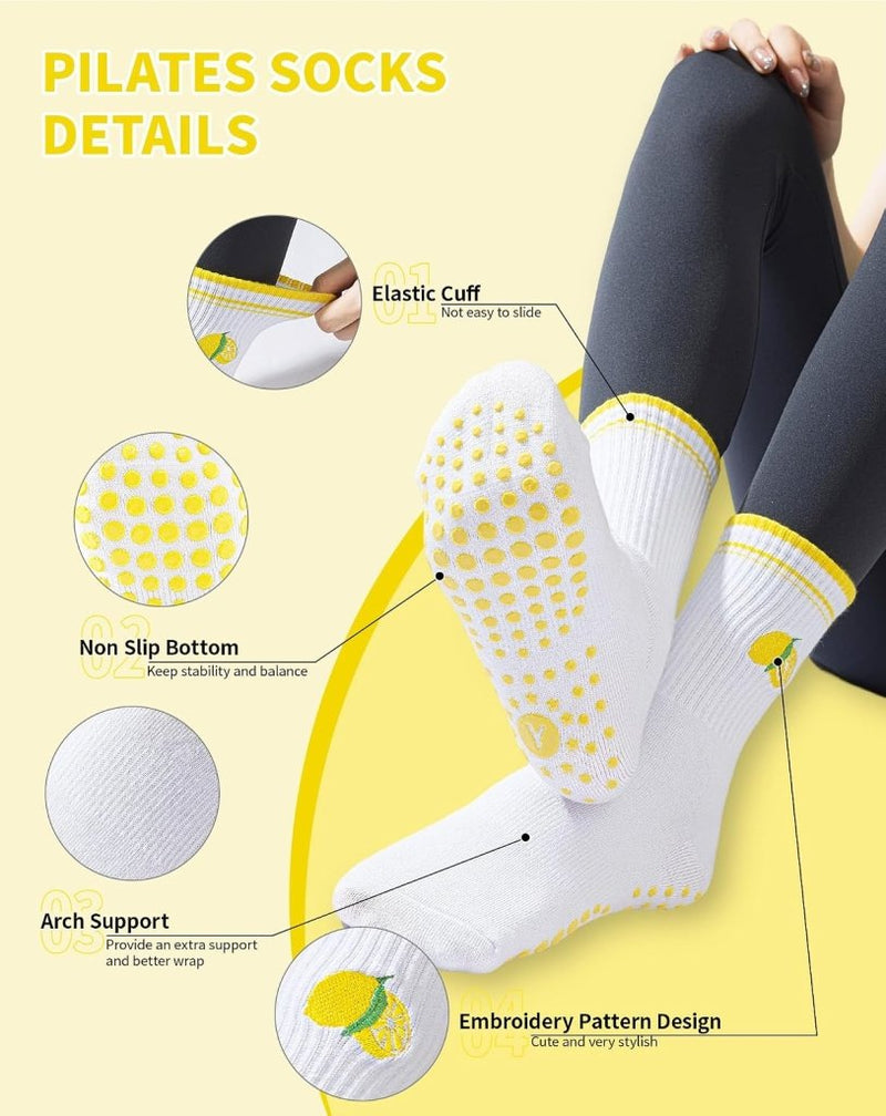 Laad afbeelding in Galerijviewer, Pilates antislip sokken dames maat 36-40 met gripnoppen – yoga sokken – fitness sokken - happygetfit.com
