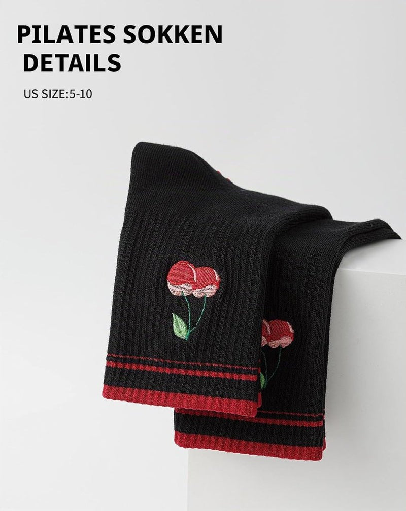 Laad afbeelding in Galerijviewer, Pilates antislip sokken dames maat 36-40 met gripnoppen – yoga sokken – fitness sokken - happygetfit.com
