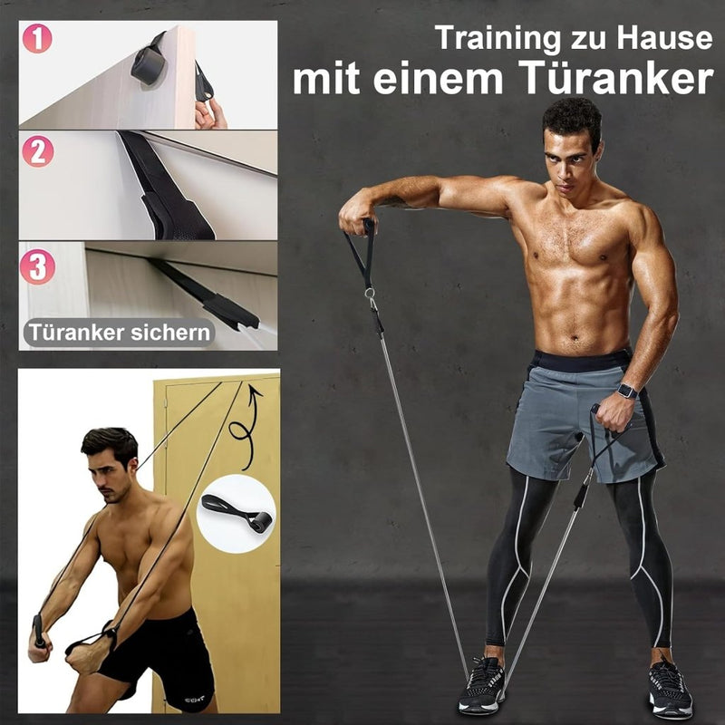 Load image into Gallery viewer, Pilates bar set met 5 weerstandsbanden en accessoires - happygetfit.com
