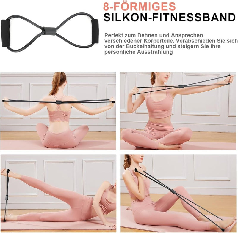 Load image into Gallery viewer, Pilates bar set met 5 weerstandsbanden en accessoires - happygetfit.com

