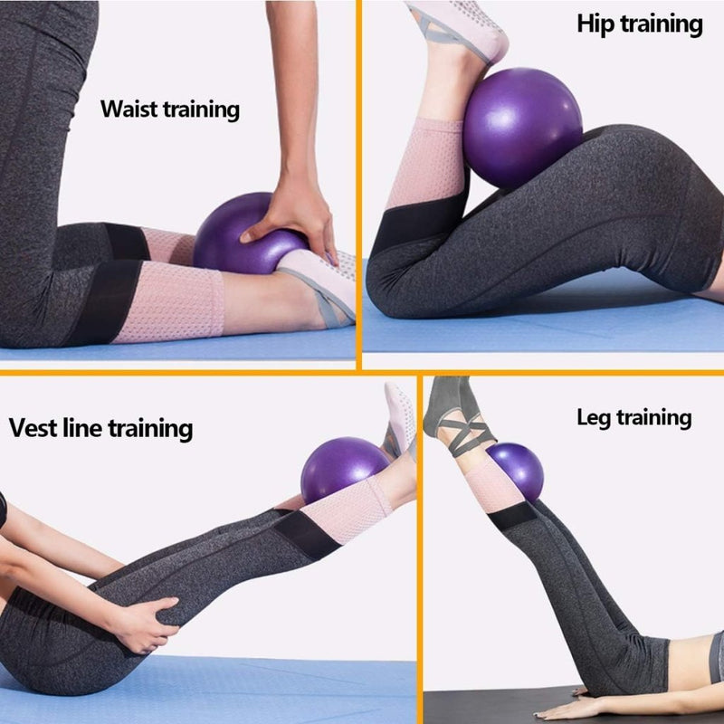 Laad afbeelding in Galerijviewer, Pilatesballen set van 2 stuks 25 cm paars roze - happygetfit.com
