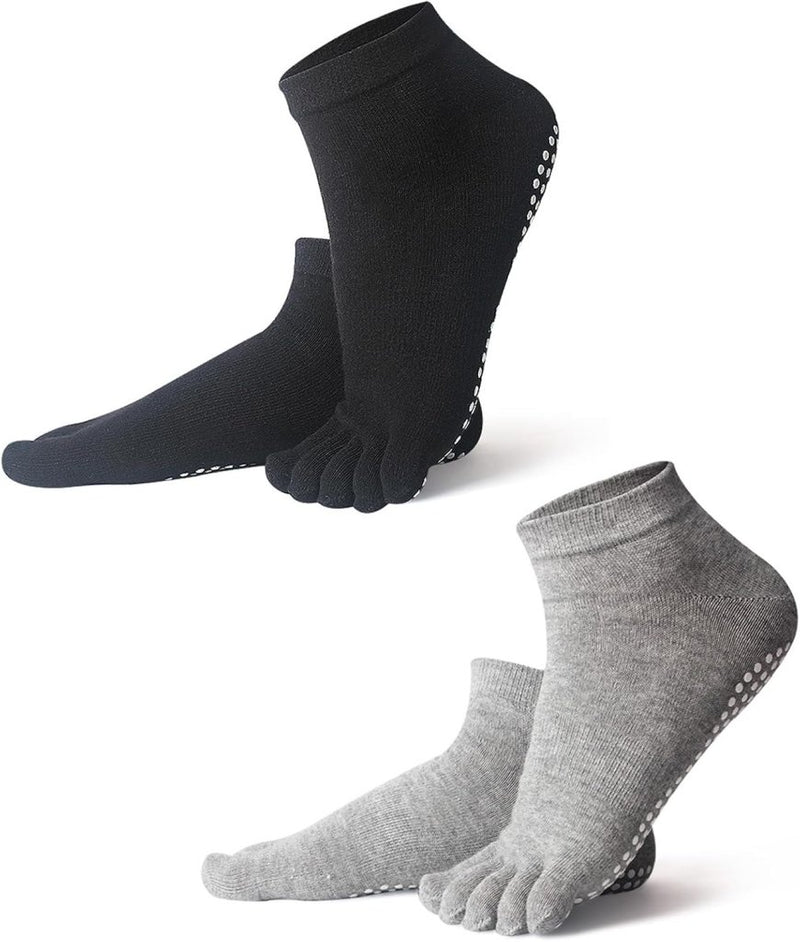 Chargez l'image dans la visionneuse de la galerie, Pilatessokken met tenen set van 2 paar antislip 41-43 - happygetfit.com
