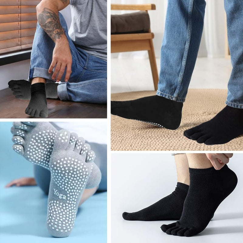 Chargez l'image dans la visionneuse de la galerie, Pilatessokken met tenen set van 2 paar antislip 41-43 - happygetfit.com
