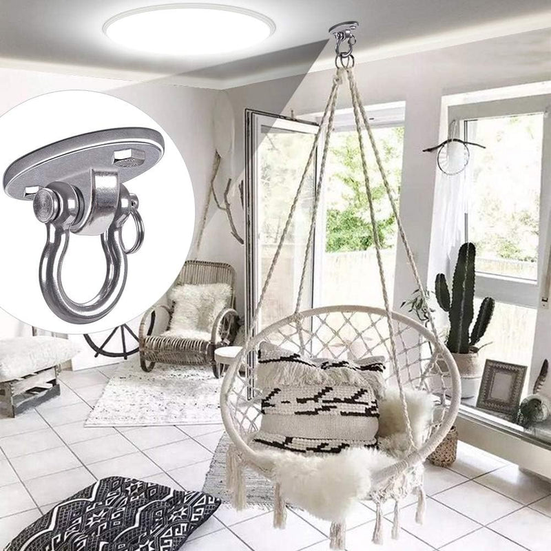 Laden Sie das Bild in Galerie -Viewer, Plafond ophangbeugel van roestvrij staal met gesloten U-ring voor schommels en hangmatten – plafondhaak – bokszakbevestiging - happygetfit.com
