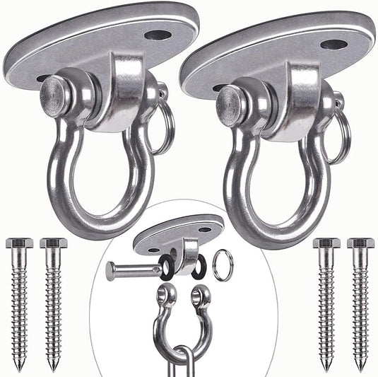 Plafond ophangbeugel van roestvrij staal met gesloten U-ring voor schommels en hangmatten – plafondhaak – bokszakbevestiging - happygetfit.com