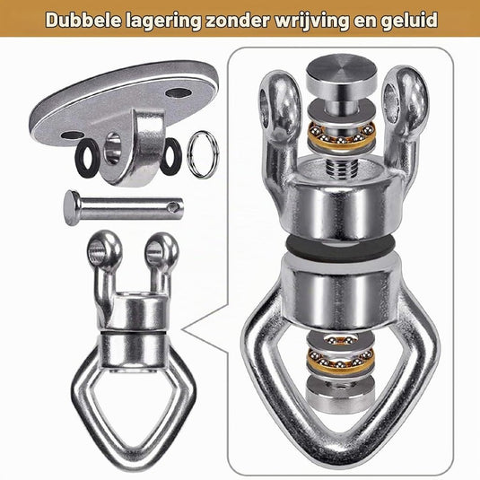 Plafond ophangbeugel van roestvrij staal met gesloten U-ring voor schommels en hangmatten – plafondhaak – bokszakbevestiging - happygetfit.com