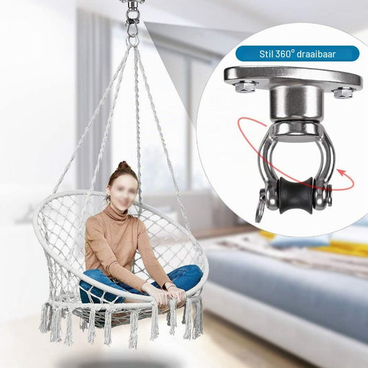 Plafond ophangbeugel van roestvrij staal met gesloten U-ring voor schommels en hangmatten – plafondhaak – bokszakbevestiging - happygetfit.com