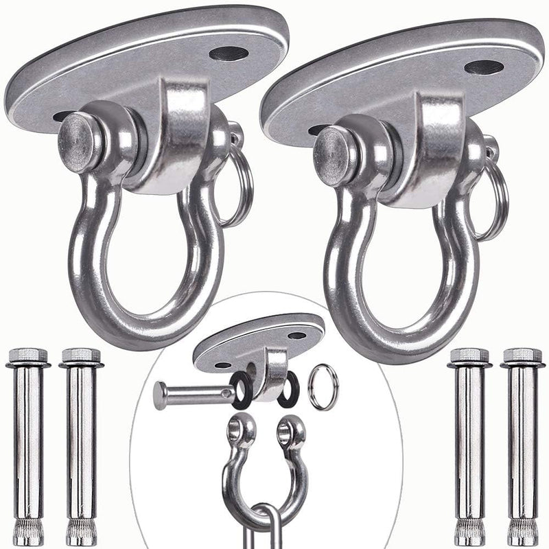 Laden Sie das Bild in Galerie -Viewer, Plafond ophangbeugel van roestvrij staal met gesloten U-ring voor schommels en hangmatten – plafondhaak – bokszakbevestiging - happygetfit.com
