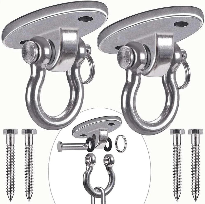 Laden Sie das Bild in Galerie -Viewer, Plafond ophangbeugel van roestvrij staal met gesloten U-ring voor schommels en hangmatten – plafondhaak – bokszakbevestiging - happygetfit.com
