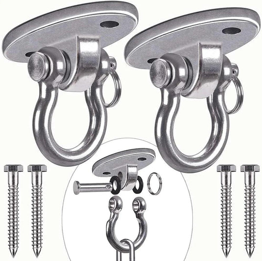 Plafond ophangbeugel van roestvrij staal met gesloten U-ring voor schommels en hangmatten – plafondhaak – bokszakbevestiging - happygetfit.com