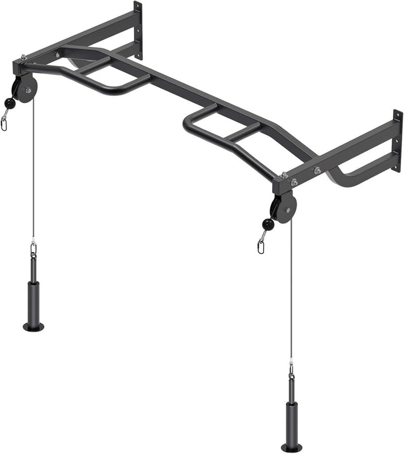 Laden Sie das Bild in Galerie -Viewer, Plafondgemonteerde optrekstang met katrolsysteem en meerdere gripposities – pull-up bar – kabeltrainer - happygetfit.com
