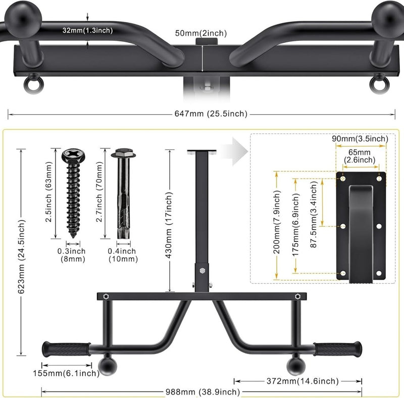 Laden Sie das Bild in Galerie -Viewer, Plafondgemonteerde optrekstang met katrolsysteem en meerdere gripposities – pull-up bar – kabeltrainer - happygetfit.com

