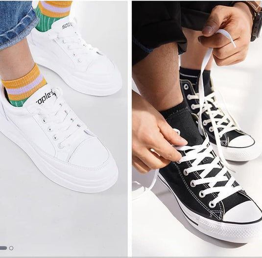 Platte schoenveters 8 mm breed van slijtvast polyester voor sneakers sportschoenen en hardloopschoenen – vervangveters – sportveters - happygetfit.com