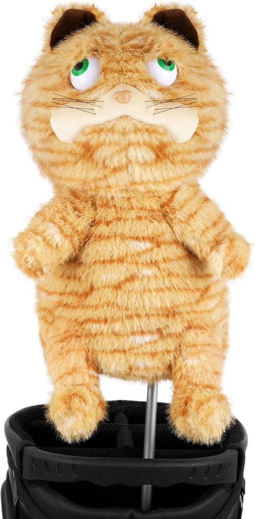 Pluche golfclub beschermhoes met grappig kattenontwerp voor drivers tot 460cc – katten headcover – golfcadeau - happygetfit.com