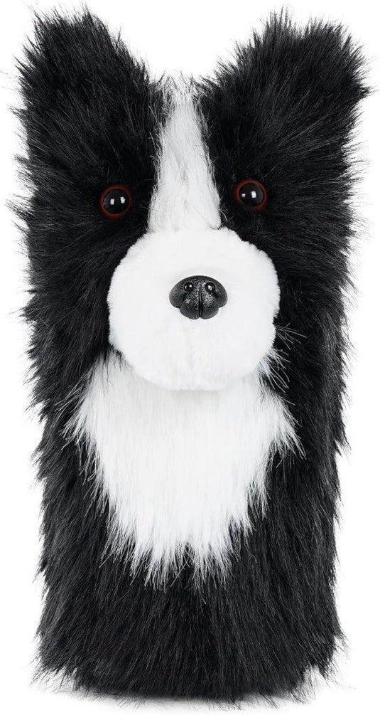Pluche golfclubhoes met border collie hondenontwerp voor drivers tot 460cc – hondenheadcover – golfcadeau - happygetfit.com