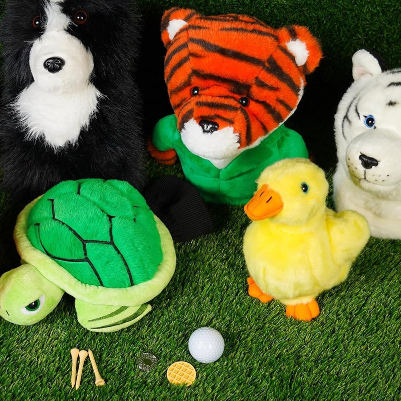 Załaduj obraz do przeglądarki galerii, Pluche golfclubhoes met eendenontwerp voor drivers tot 460cc – dierenheadcover – golfartikelen - happygetfit.com
