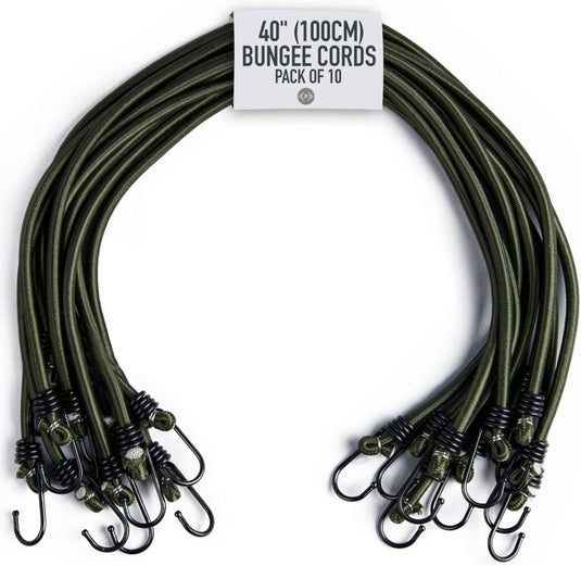 Pluvios Robuuste snelbinders met haken, 10 stuks, maat naar keuze, elastische multifunctionele rubberen spanbanden voor bagage, dakdragers, camping, weerbestendig, UV-bestendige snelbinder, 30 cm - happygetfit.com
