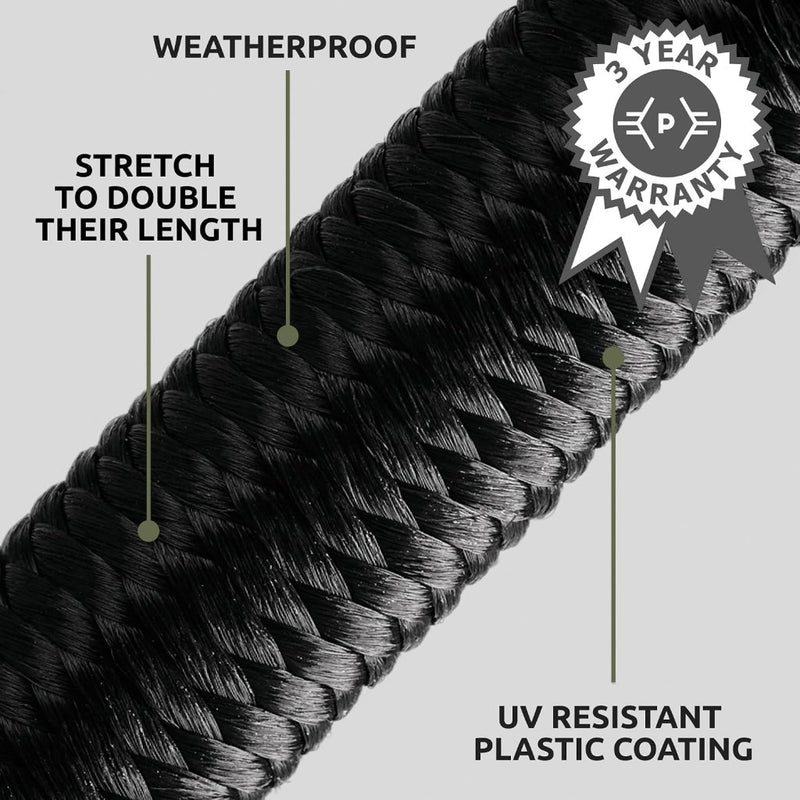 Laad afbeelding in Galerijviewer, Pluvios Robuuste snelbinders met haken, 10 stuks, maat naar keuze, elastische multifunctionele rubberen spanbanden voor bagage, dakdragers, camping, weerbestendig, UV-bestendige snelbinder, 30 cm - happygetfit.com
