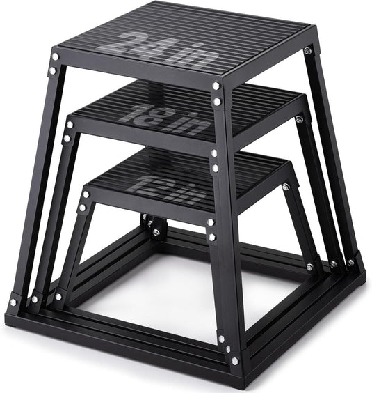 Plyo box set 3 stuks 30 46 en 61 cm van staal tot 227 kg – jump box – plyometrische training - happygetfit.com