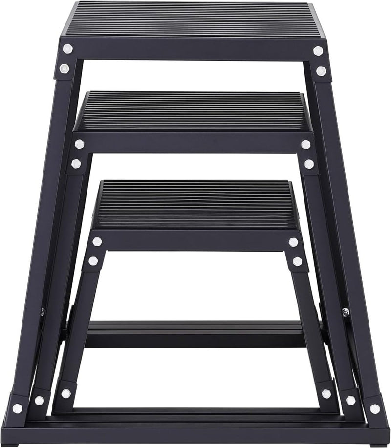 Load image into Gallery viewer, Plyo box set 3 stuks 30 46 en 61 cm van staal tot 227 kg – jump box – plyometrische training - happygetfit.com
