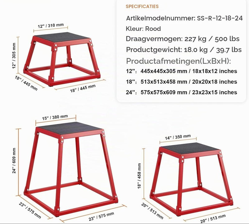 Laden Sie das Bild in Galerie -Viewer, Plyo box set met meerdere hoogtes 30-76 cm en antislip platform – jump boxes – plyometrische training - happygetfit.com
