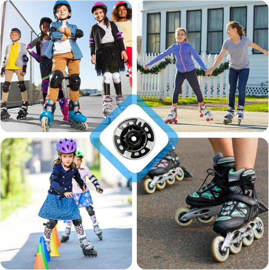 PORFOYO Inline skate wielen, 8 stuks lichtgevende rolschaatsen, wielen 76 mm, inline skate onderdelen, wielen met kogellagers, universele PU-wielen voor alle soorten rolschaatsen (76 mm) - happygetfit.com