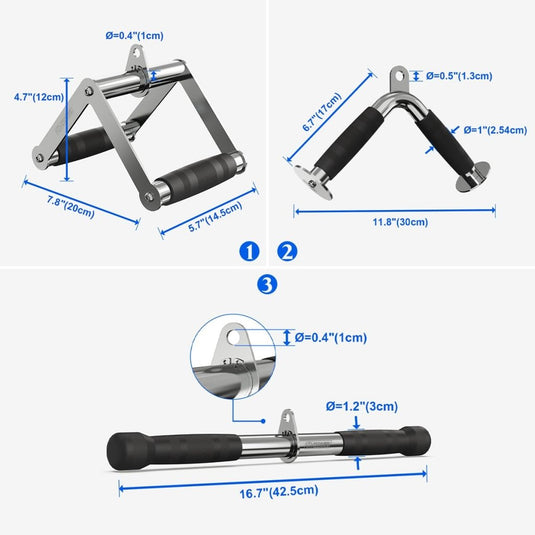 POWER GUIDANCE Cable Machine Attachment, LAT Pulldown Attachments, Cable Attachments for Gym, Home Gym Accessories - happygetfit.com