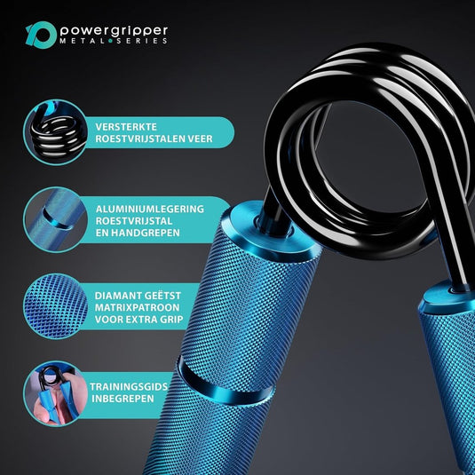 Powerball Metal Power Grippers Professional Grade - 8 weerstanden voor Grip, Pols & Arm Training (50lbs - 400lbs) - happygetfit.com
