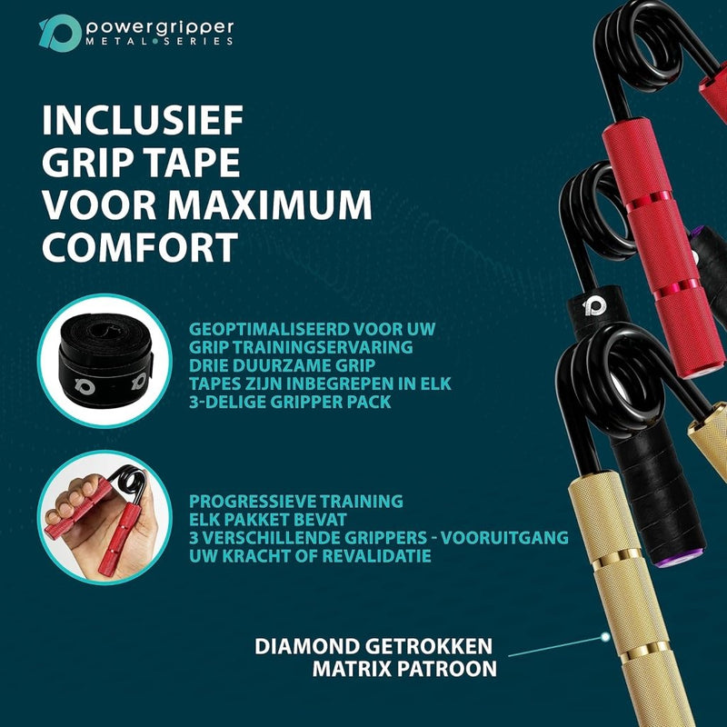 Laad afbeelding in Galerijviewer, Powerball Metal Power Grippers Professional Grade - 8 weerstanden voor Grip, Pols &amp; Arm Training (50lbs - 400lbs) - happygetfit.com
