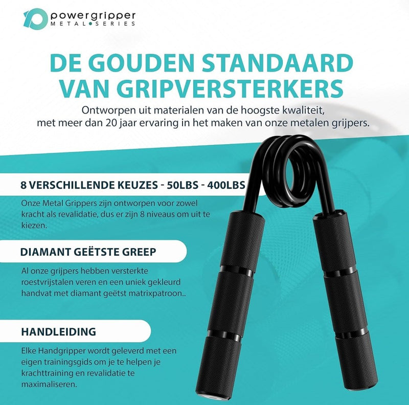Laad afbeelding in Galerijviewer, Powerball Metal Power Grippers Professional Grade - 8 weerstanden voor Grip, Pols &amp; Arm Training (50lbs - 400lbs) - happygetfit.com
