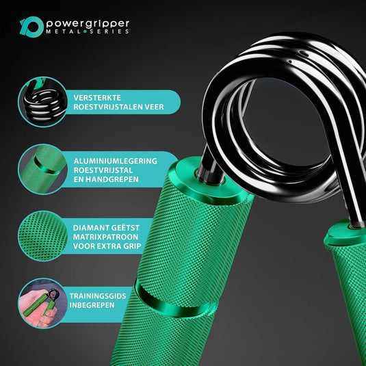 Powerball Metal Power Grippers Professional Grade - 8 weerstanden voor Grip, Pols & Arm Training (50lbs - 400lbs) - happygetfit.com